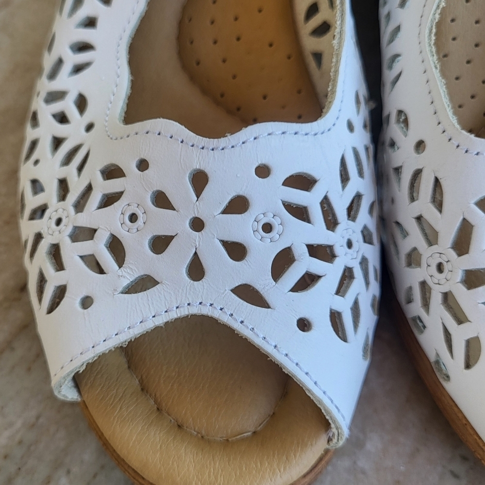 Spring Step Orella Slingback Leather Comfort Wedge Sandal Size 8 - Picture 8 of 8